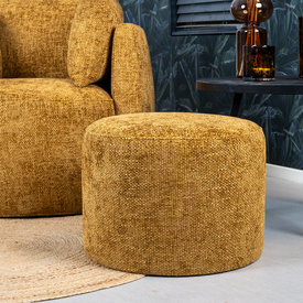 Hocker Feline Chenille ockergelb/cognac