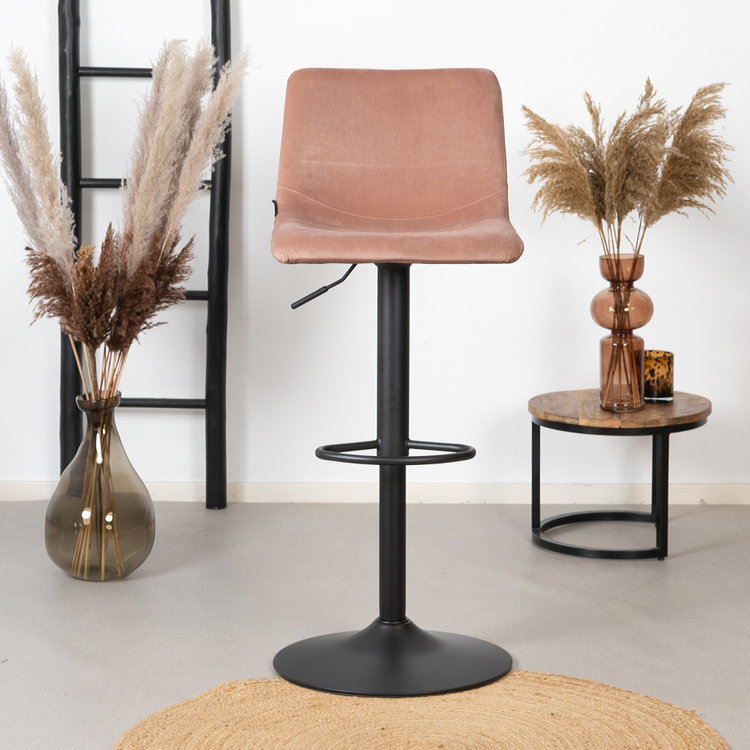 Barhocker Samt Frenkie 60 - 76 cm rosa