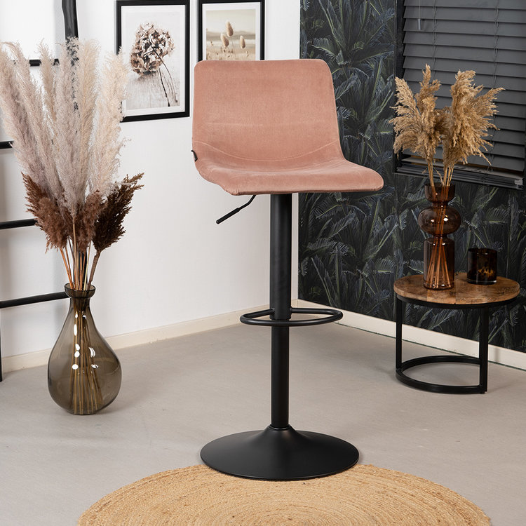 Barhocker Samt Frenkie 60 - 76 cm rosa