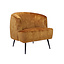 Stillsessel Billy Samt ockergelb/cognac
