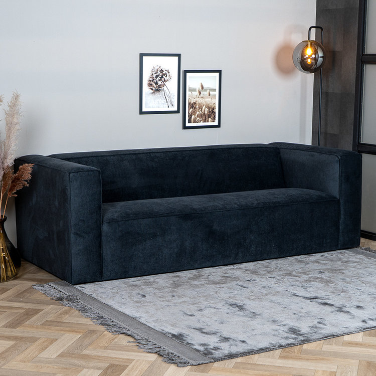 Sofa 3-Sitzer Memphis Stoff schwarz