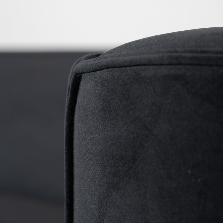 Samt Sofa Memphis 2,5-Sitzer schwarz