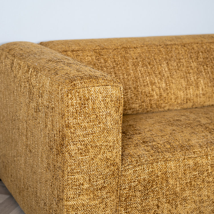 Chenille Sofa Memphis 2,5-Sitzer ockergelb/cognac