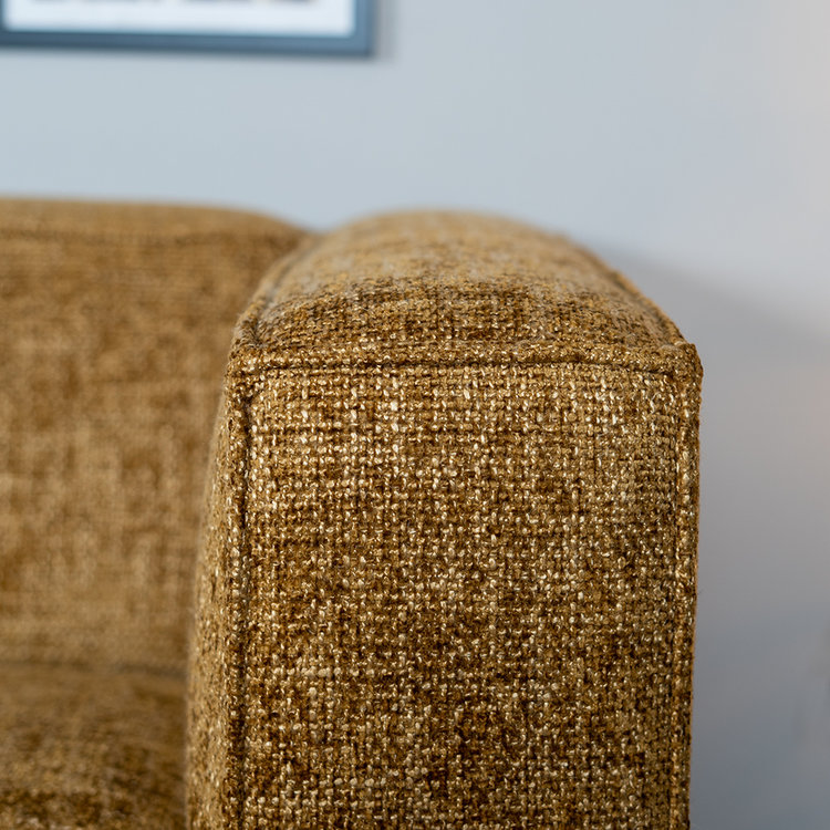 Chenille Sofa Memphis 2,5-Sitzer ockergelb/cognac