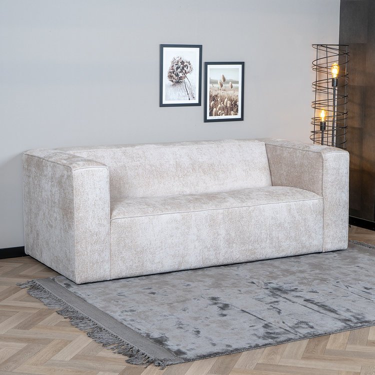 Chenille Sofa Memphis 2,5-Sitzer weiß/beige