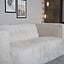 Chenille Sofa Memphis 2,5-Sitzer weiß/beige