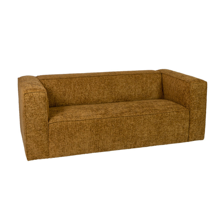 Chenille Sofa Memphis 2,5-Sitzer ockergelb/cognac