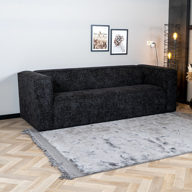 Chenille Sofa Memphis 3-Sitzer schwarz