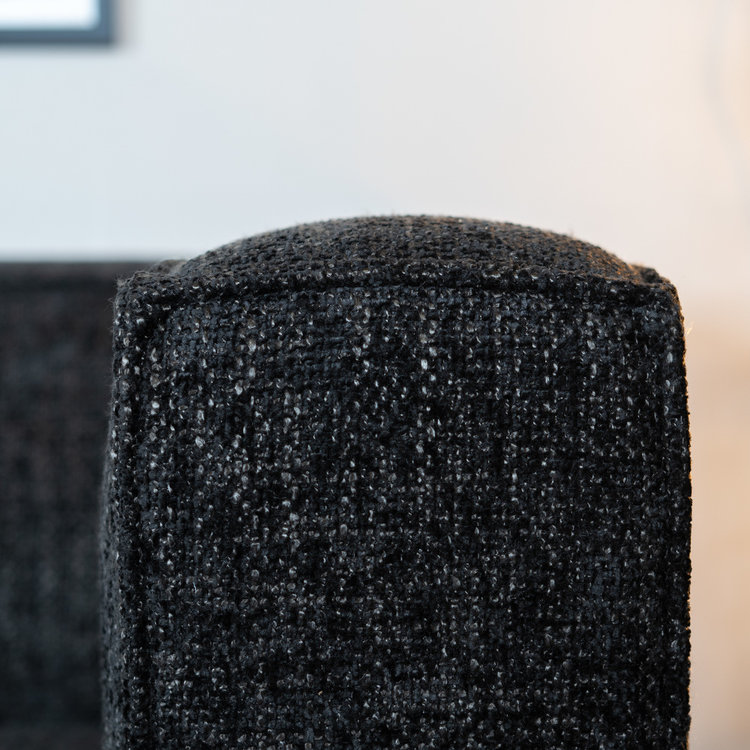 Chenille Sofa Memphis 3-Sitzer schwarz