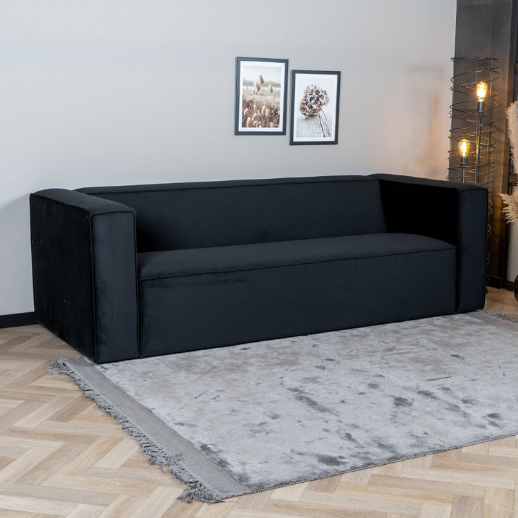 Samt Sofa Memphis 3-Sitzer schwarz