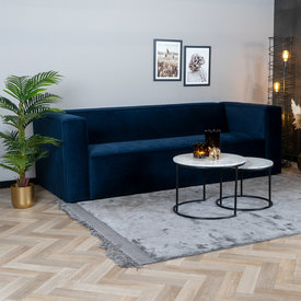 Samt Sofa Memphis 3-Sitzer dunkelblau