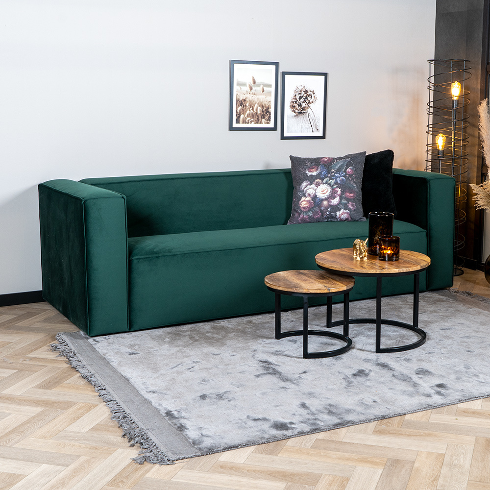 Samt Sofa Memphis 3-Sitzer dunkelgrün