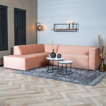 Ecksofa Memphis Samt rosa links