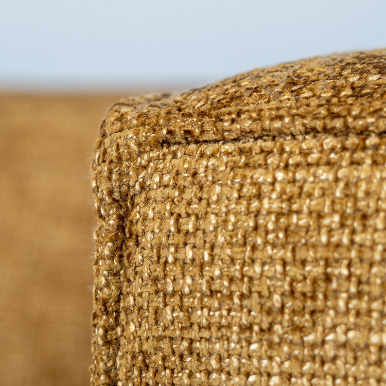 Ecksofa Memphis Chenille ockergelb/cognac links