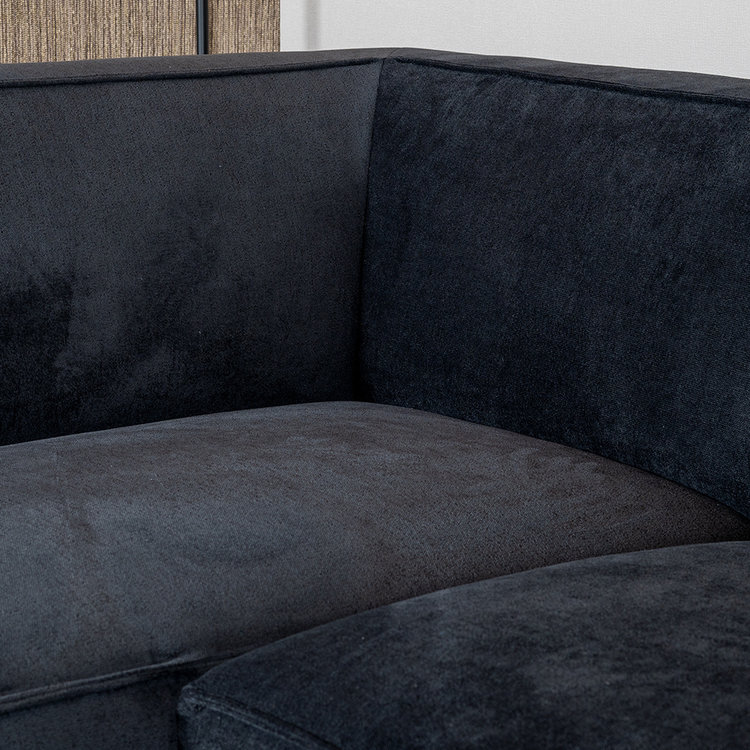 Ecksofa Memphis Stoff schwarz links