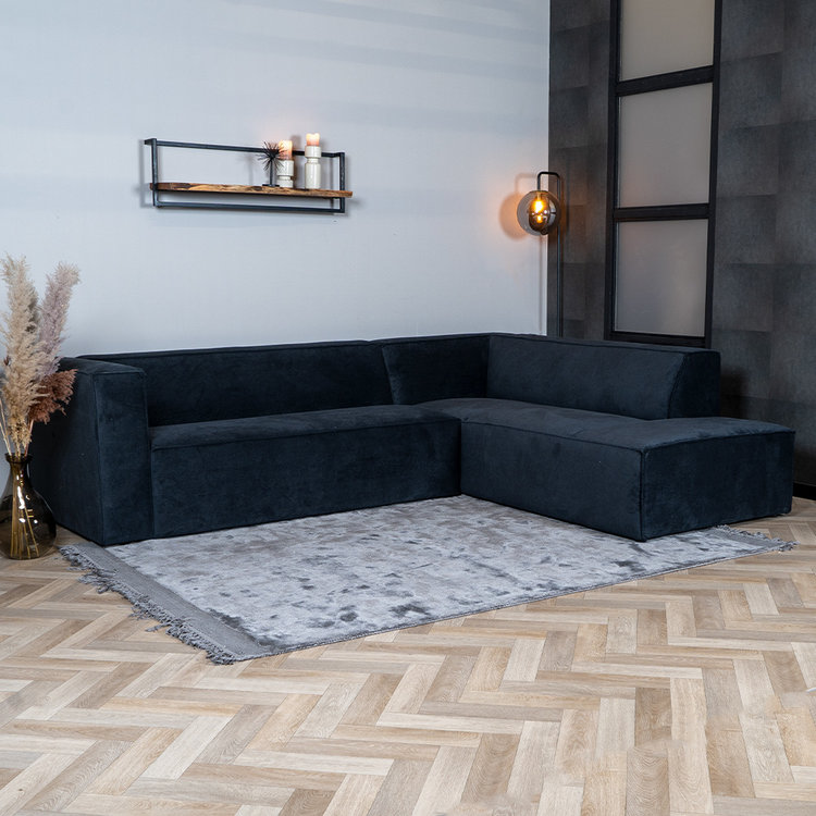Ecksofa Memphis Stoff schwarz rechts