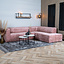 Ecksofa Memphis Chenille pink rechts