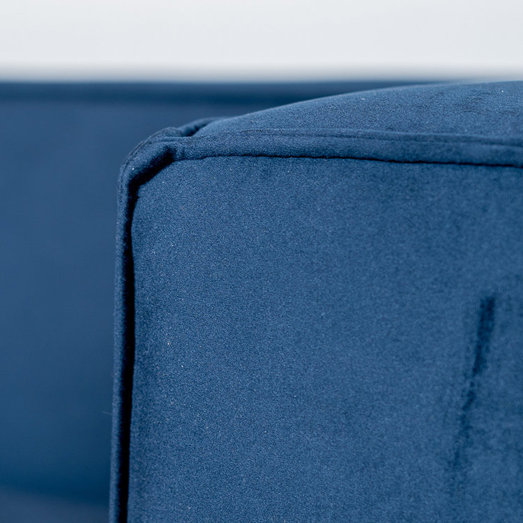 Ecksofa Memphis Samt dunkelblau links