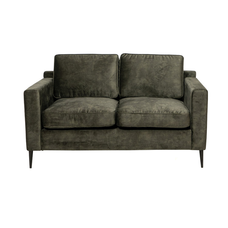 Samt Sofa 2-Sitzer Florida dunkelgrün