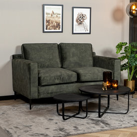 Samt Sofa 2-Sitzer Florida dunkelgrün