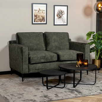 Samt Sofa 2-Sitzer Florida dunkelgrün