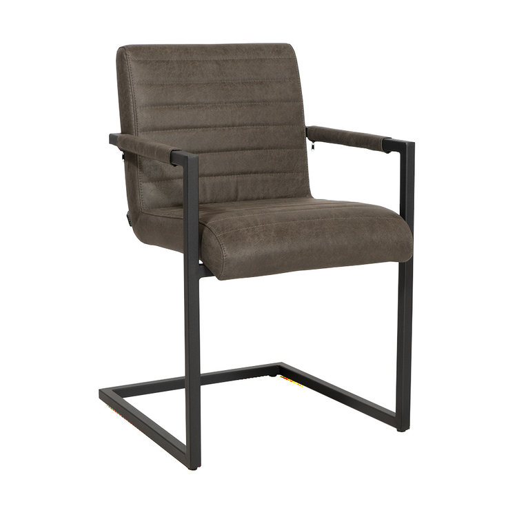 Esszimmerstuhl Eco-Leder Block mit Armlehne anthrazit