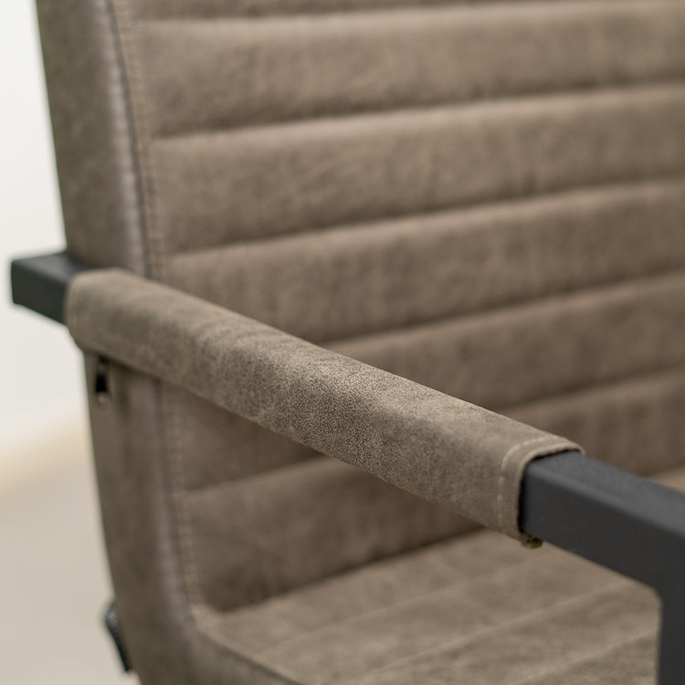 Esszimmerstuhl Eco-Leder Block mit Armlehne anthrazit