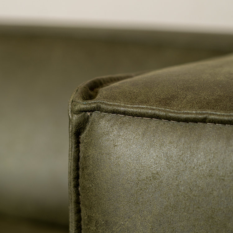 Ecksofa Memphis Eco-Leder olivgrün links