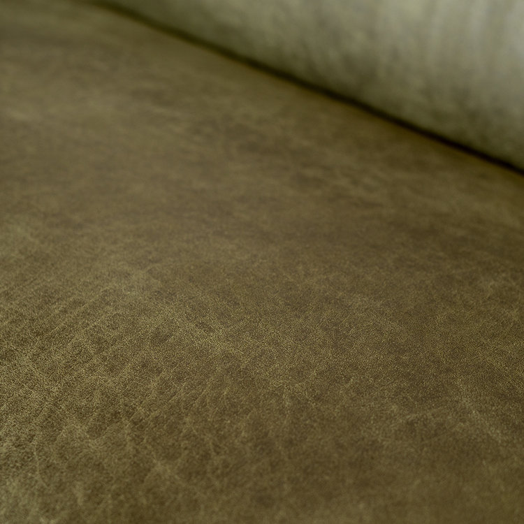 Ecksofa Memphis Eco-Leder olivgrün links