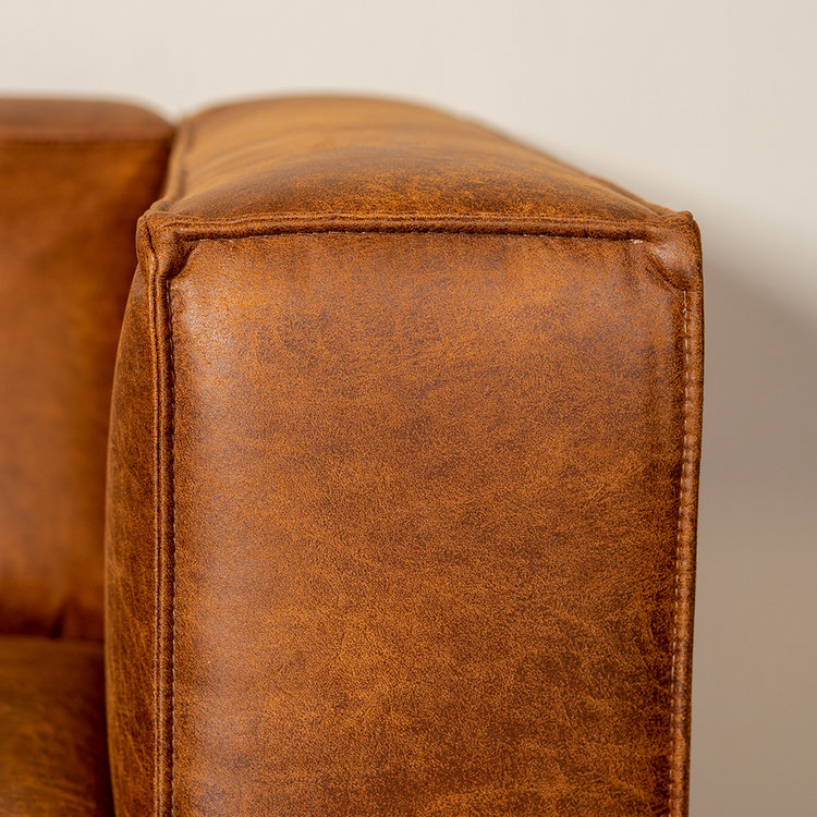 Ecksofa Memphis Eco-Leder cognac links