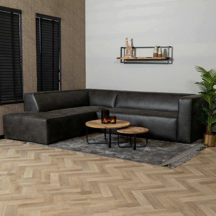 Ecksofa Memphis Eco-Leder anthrazit links