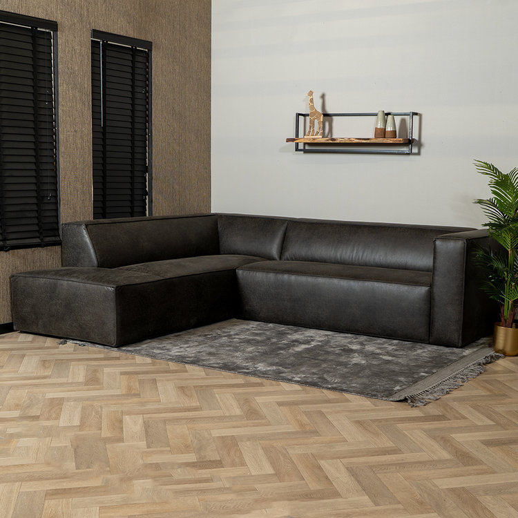 Ecksofa Memphis Eco-Leder anthrazit links
