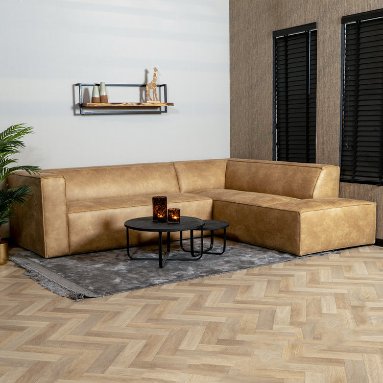 Ecksofa Memphis Eco-Leder beige rechts