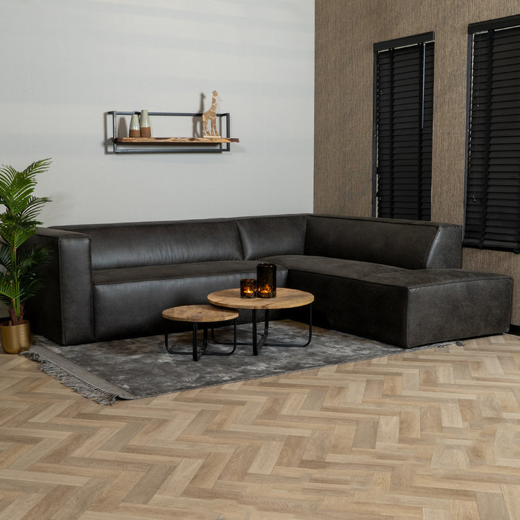 Ecksofa Memphis Eco-Leder anthrazit rechts