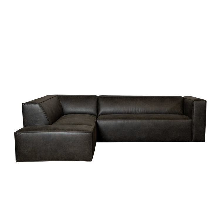 Ecksofa Memphis Eco-Leder anthrazit links