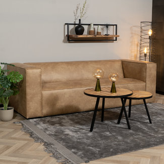 Ledersofa Memphis 3-Sitzer beige