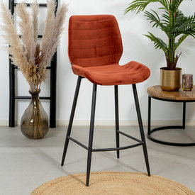 Barhocker Samt Toby kupfer 71 cm