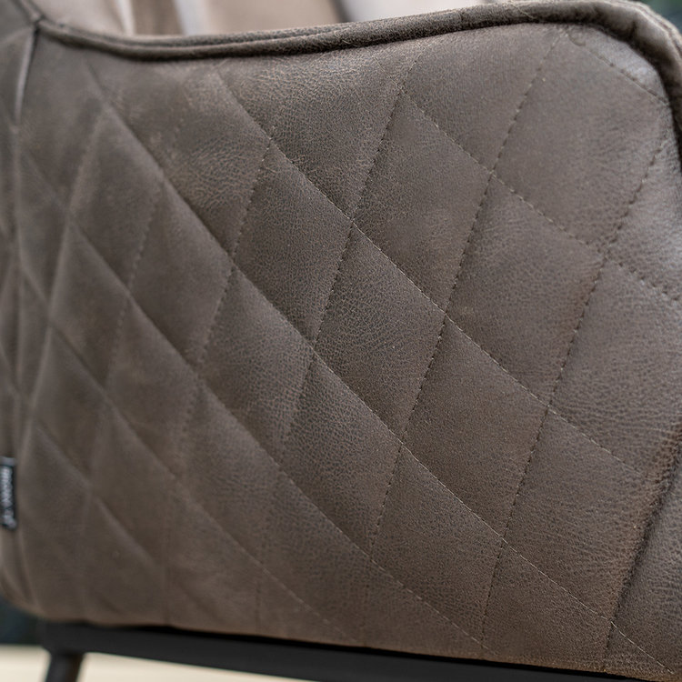 Esszimmerstuhl Leder Royce mit Rollen anthrazit