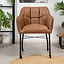 Esszimmerstuhl Leder Royce mit Rollen cognac