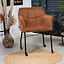 Esszimmerstuhl Mace Cord mit Rollen cognac