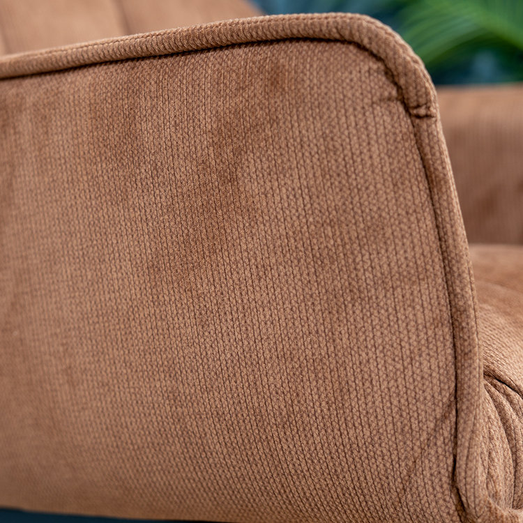 Esszimmerstuhl Mace Cord mit Rollen cognac