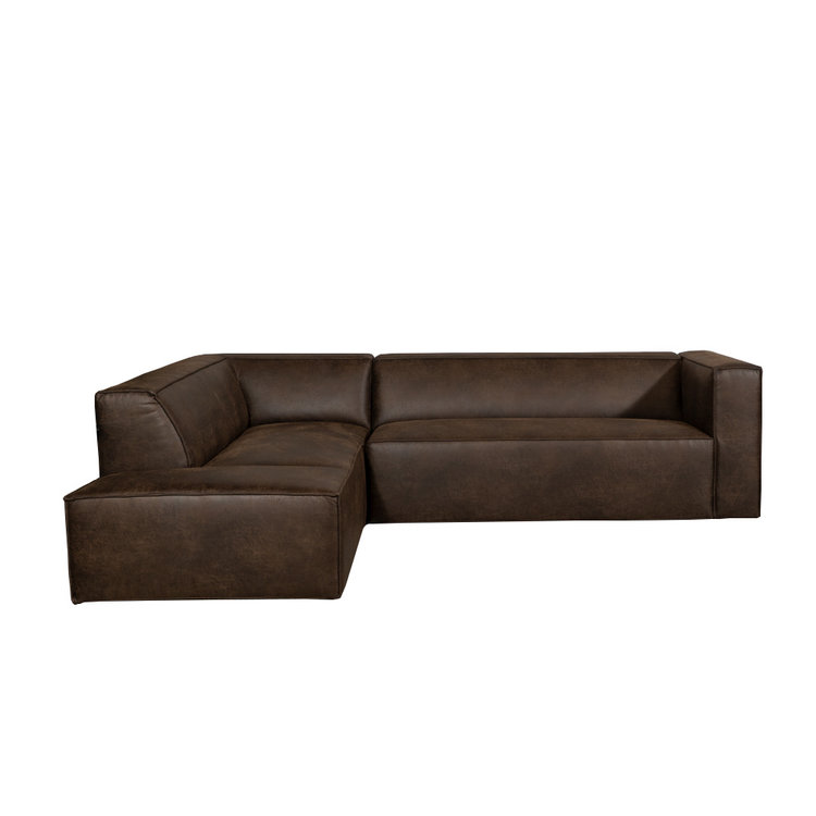 Ecksofa Memphis Eco-Leder braun links