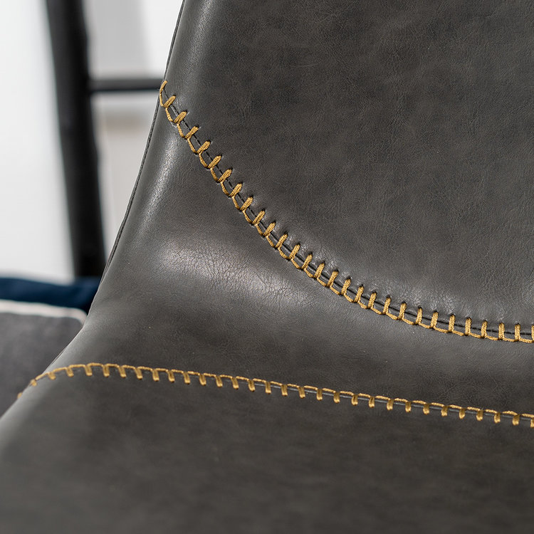 Barhocker Logan Leder anthrazit 70 cm