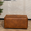 Leder Hocker Memphis rechteckig cognac