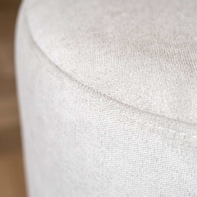 Hocker Myles Stoff rund weiß