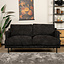 Sofa Denver Chenille 2,5-Sitzer schwarz