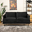 Samt Sofa Denver 2,5-Sitzer schwarz