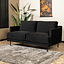 Samt Sofa Denver 2,5-Sitzer schwarz