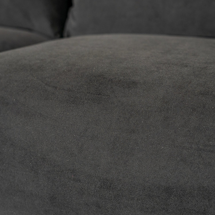 Samt Sofa Denver 2,5-Sitzer schwarz