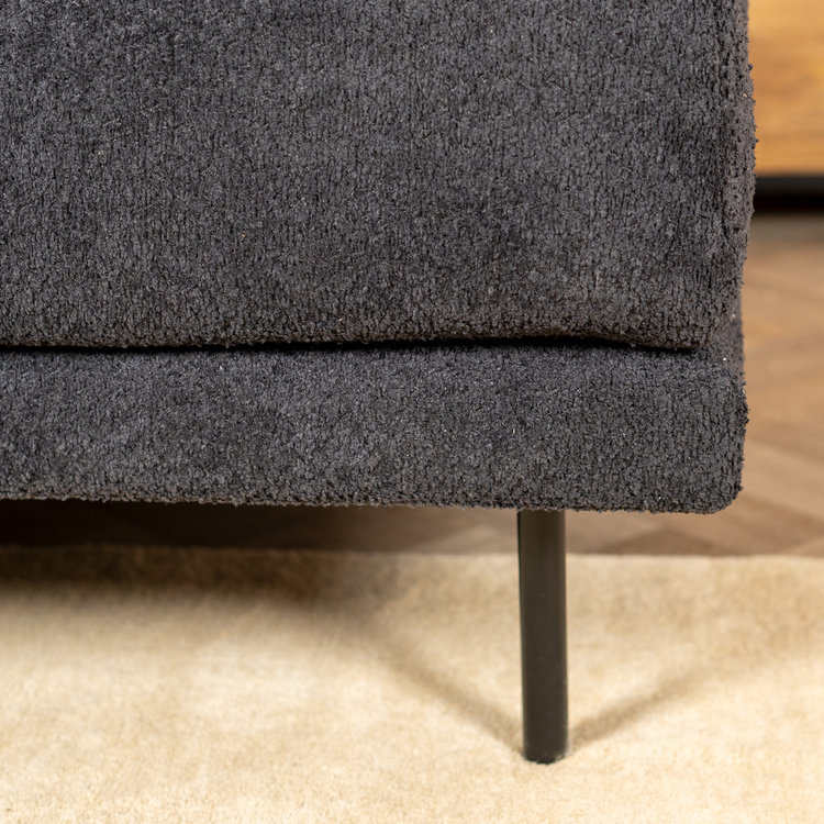 Bouclé Sofa Denver 2,5-Sitzer schwarz